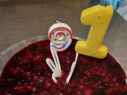 Rođendanska torta s ukrasnom svjećicom u Domu Golubić